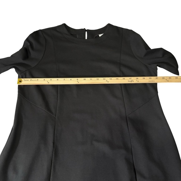 J. Jill Ponte Knit Black Dress Size Large Keyhole Back Office Workwear Stretch - Picture 14 of 16